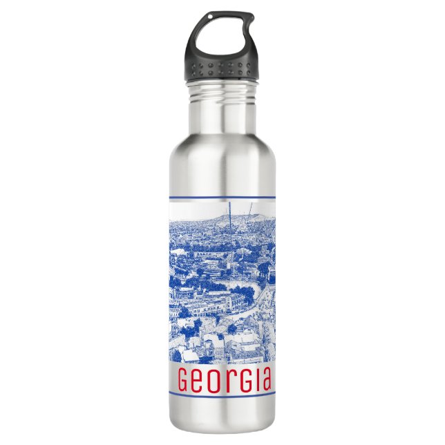 Tbilisi Georgia Cityscape Street Architecture Stainless Steel Water Bottle (Front)