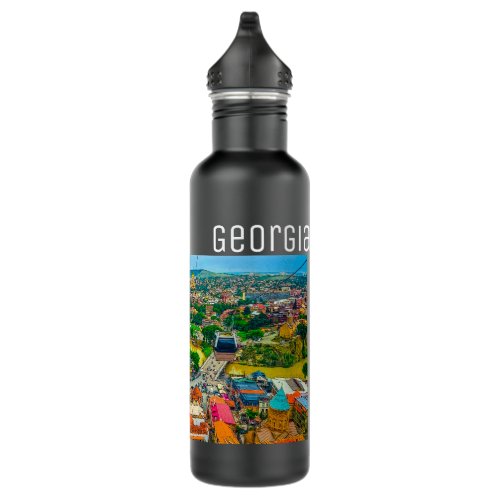 Tbilisi Georgia Cityscape Street Architecture Stainless Steel Water Bottle