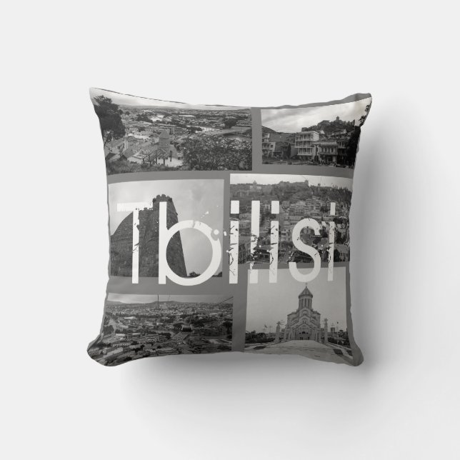 Tbilisi Georgia Cityscape Street Architecture Throw Pillow (Front)