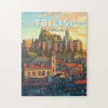 Tbilisi Georgia Illustration Travel Art Vintage Jigsaw Puzzle<br><div class="desc">Tbilisi retro vector travel design. Tbilisi,  the charming capital of Georgia,  is known for its cobblestone streets,  colorful Old Town,  and a blend of Eastern and Western influences.</div>