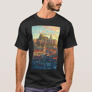 Tbilisi Georgia Illustration Travel Art Vintage T-Shirt
