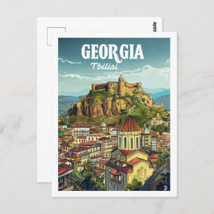 Tbilisi Georgia Vintage Famous Travel Place Postcard
