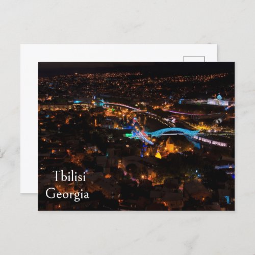 Tbilisi in night postcard
