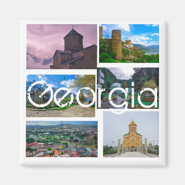 Tbilisi Kazbegi Borjomi Georgia Architecture Magnet (Front)