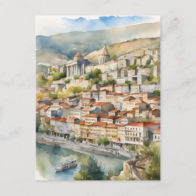 Tbilisi watercolor art postcard (Front)