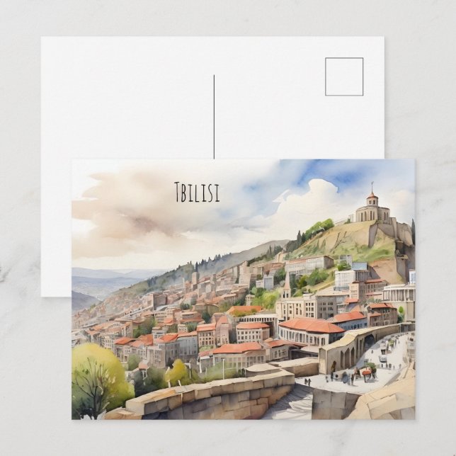 Tbilisi watercolor art postcard (Front/Back)