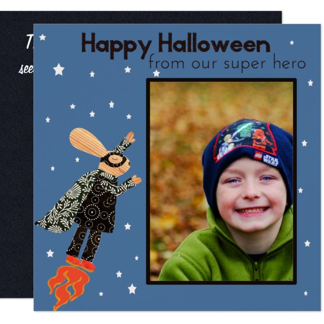 TBO-Halloween Super Here Square Photo Card