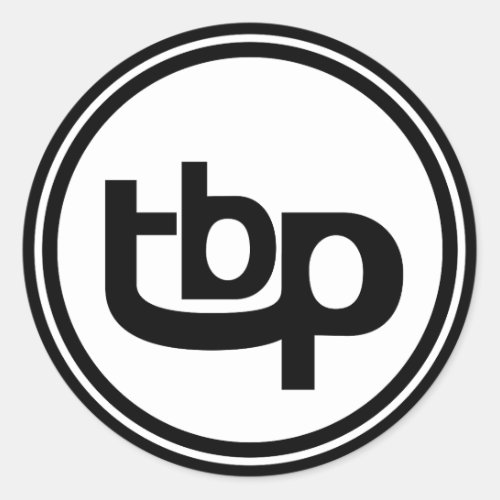 TBP logo design retro Classic Round Sticker