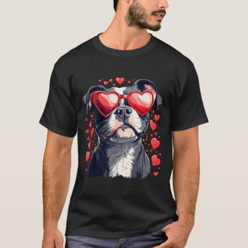 Tbull Heart Gles Cute Ttie Dog Lover Mom Dad Kids  T-Shirt