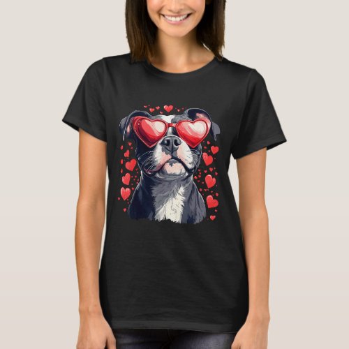 Tbull Heart Gles Cute Ttie Dog Lover Mom Dad Kids  T-Shirt