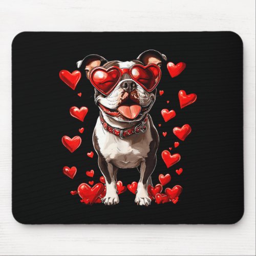 Tbull Heart Gles Cute Ttie Valentines Day Dog Love Mouse Pad