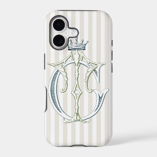 TC or CT Monogram with Crown iPhone 17 Case