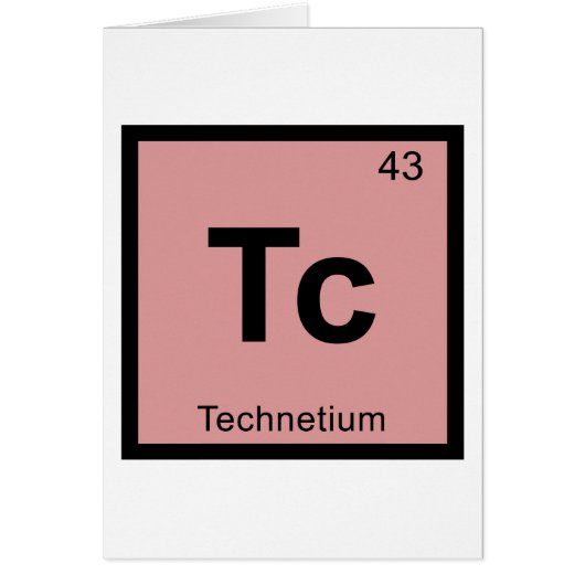 Tc - Technetium Chemistry Periodic Table Symbol Cards (Front)
