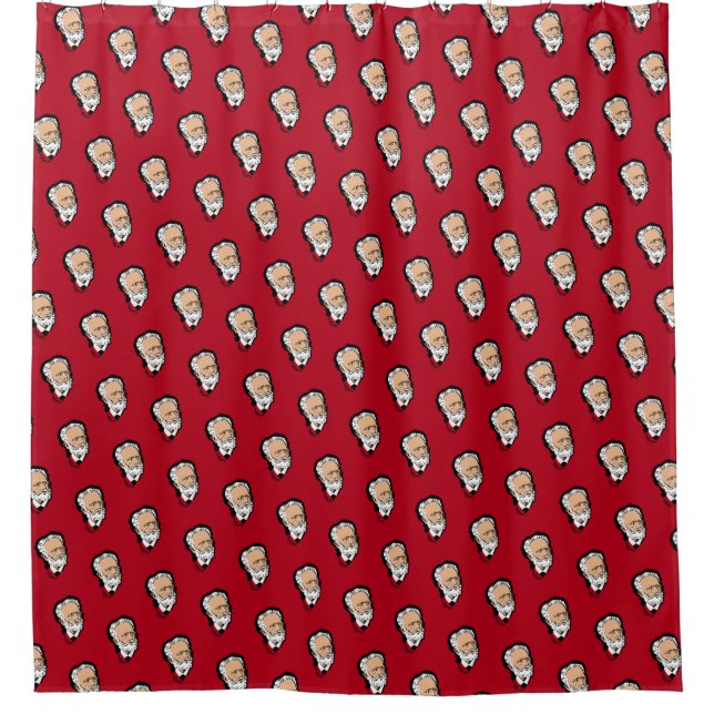 Tchaikovsky dark red shower curtain (Front)