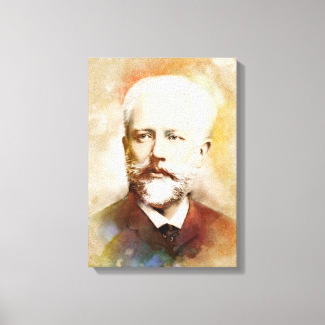 Tchaikovsky on Canvas - Watercolor Style Print (Front)