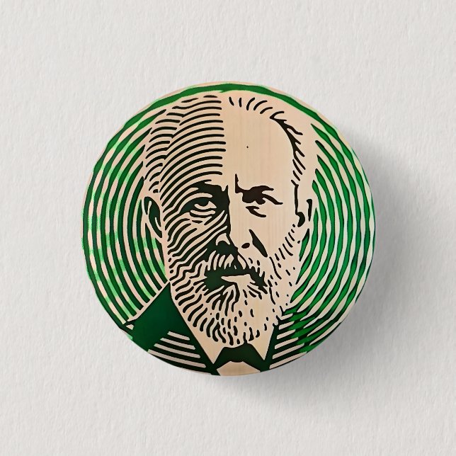 Tchaikovsky Portrait minimal optical style Button (Front)