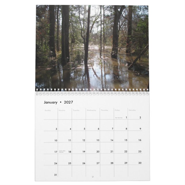 Tchefuncte Seasons Calendar (Jan 2027)
