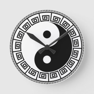 TCM Harmony Greek Key Balance Round Clock