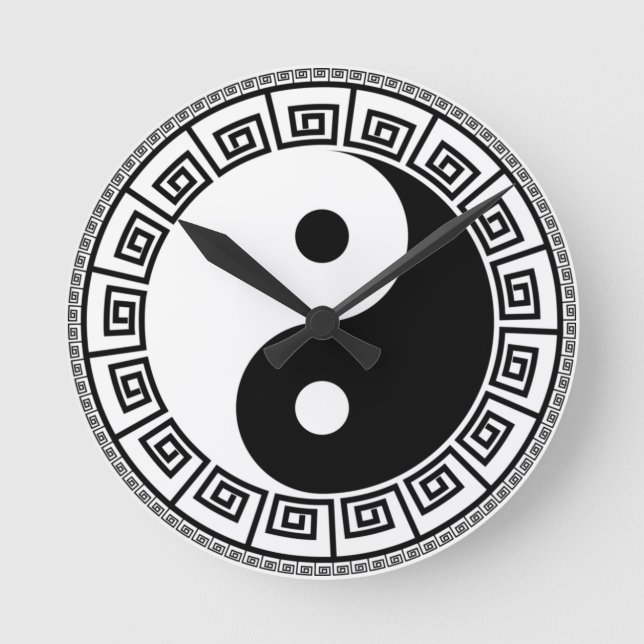 TCM Harmony Greek Key Balance Round Clock (Front)