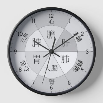 Tcm Organ Body Clock With Chinese Characters Grey by inspirationzstore at Zazzle