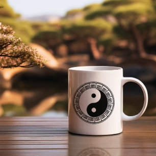 TCM Organ Clock Yin Yang Bagua Two-Tone Coffee Mug