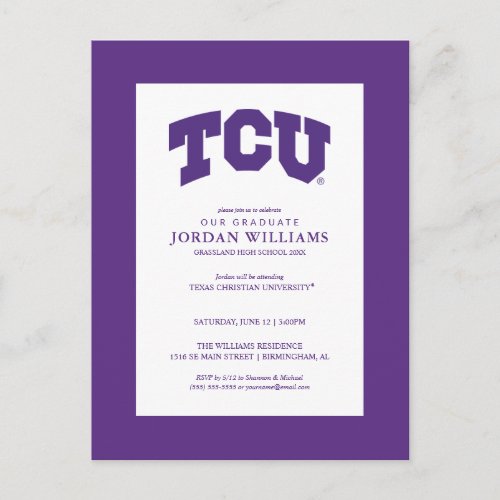 TCU ANNOUNCEMENT POSTCARD