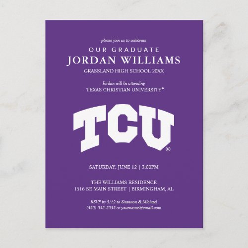 TCU ANNOUNCEMENT POSTCARD