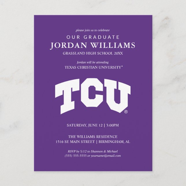 TCU ANNOUNCEMENT POSTCARD (Front)