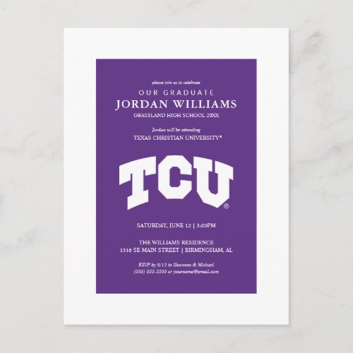 TCU ANNOUNCEMENT POSTCARD