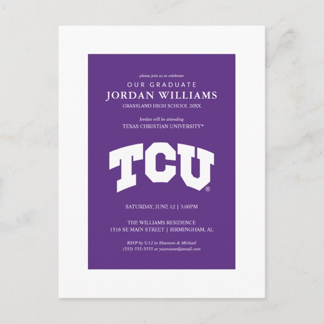 TCU ANNOUNCEMENT POSTCARD (Front)