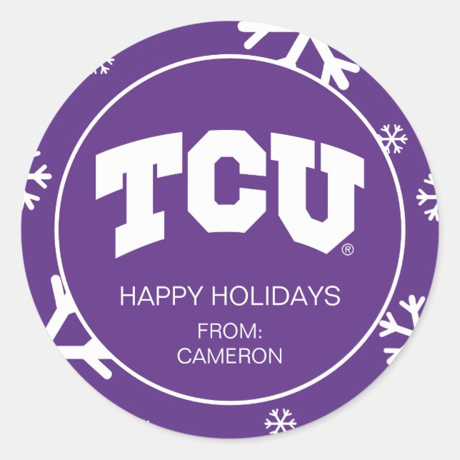 TCU CLASSIC ROUND STICKER (Front)