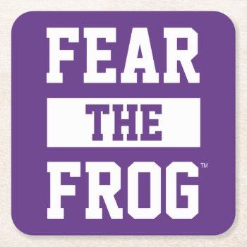 Tcu Fear The Frog Square Paper Coaster by tcuhornedfrogs at Zazzle