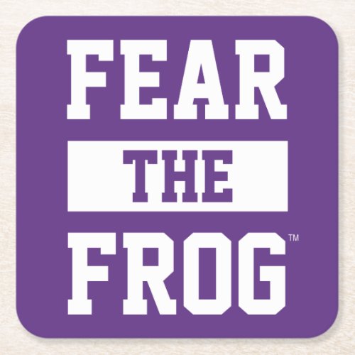 TCU Fear The Frog Square Paper Coaster