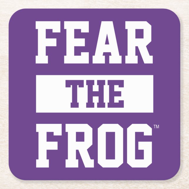 TCU Fear The Frog Square Paper Coaster (Front)