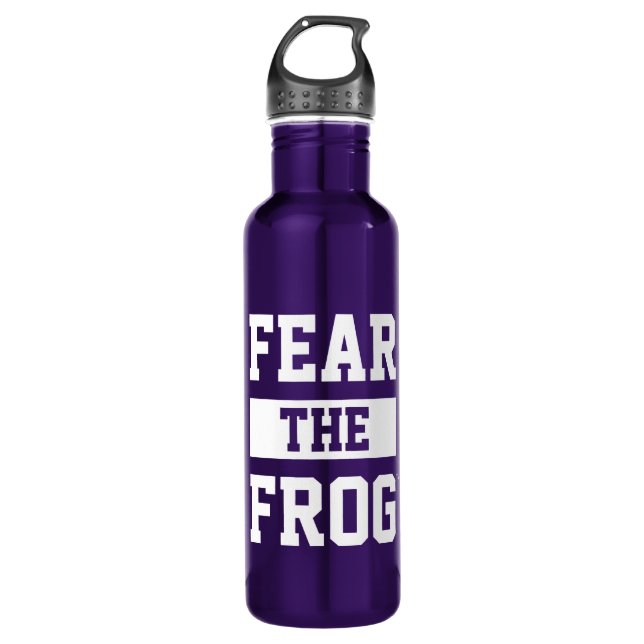 TCU Fear The Frog Stainless Steel Water Bottle (Front)