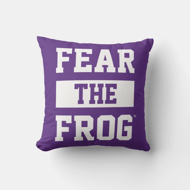 TCU Fear The Frog Throw Pillow (Front)
