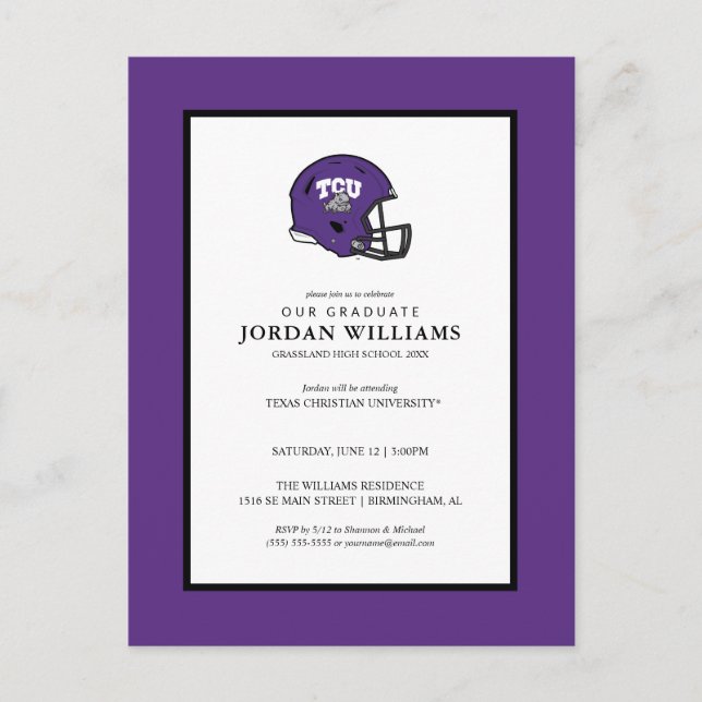 TCU Football Announcement Postcard (Front)