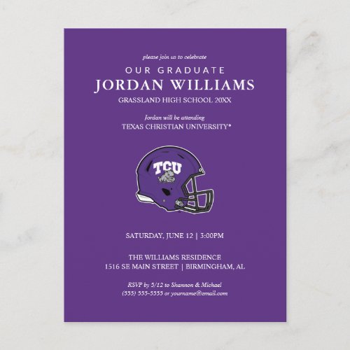 TCU Football Announcement Postcard