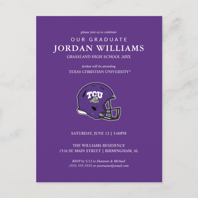 TCU Football Announcement Postcard (Front)