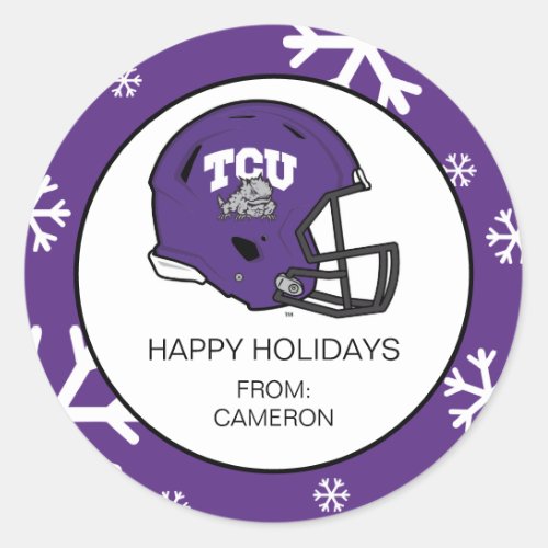 TCU Football Classic Round Sticker