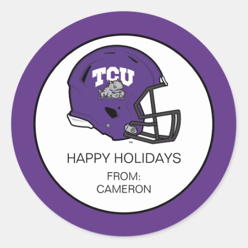 TCU Football Classic Round Sticker