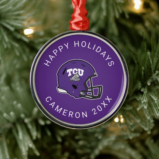 TCU Football Metal Ornament (Tree)