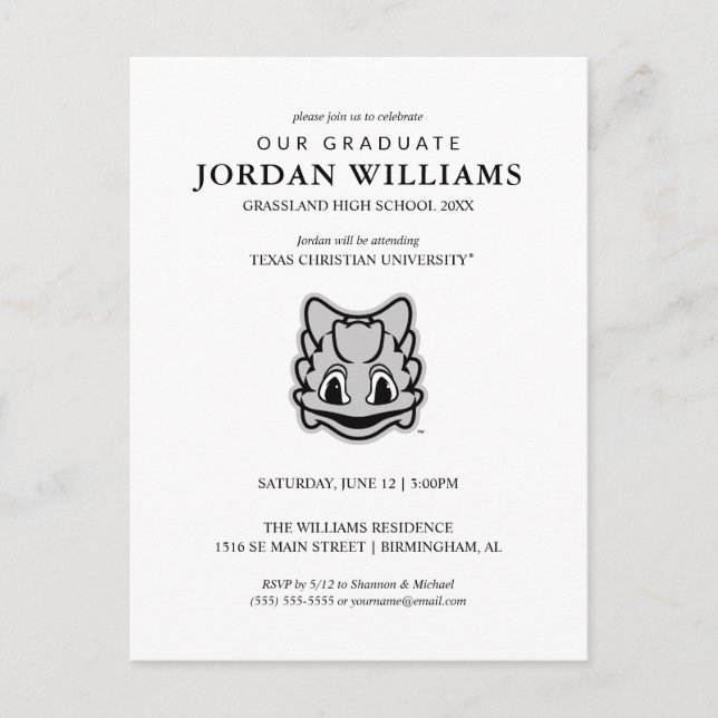 TCU Horned Frogs Announcement Postcard (Front)