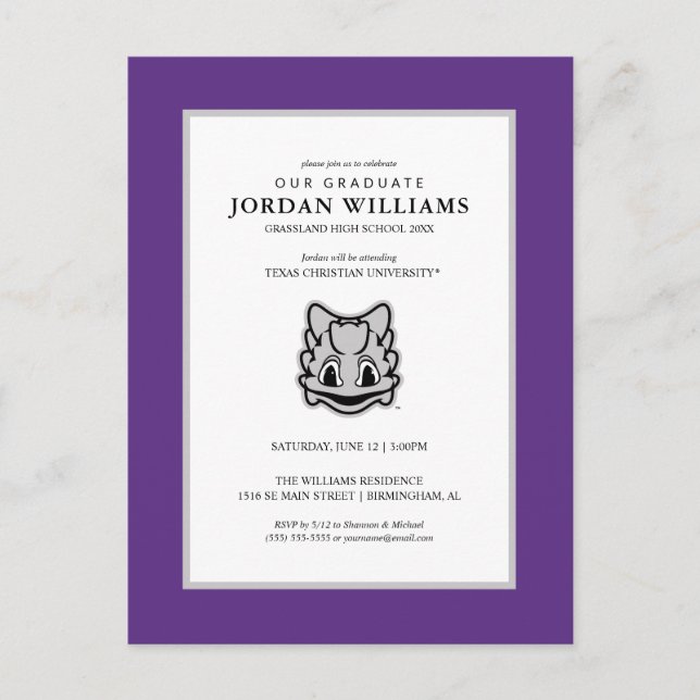 TCU Horned Frogs Announcement Postcard (Front)