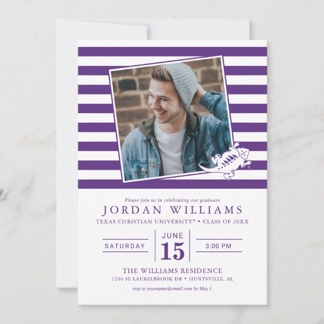 TCU Horned Frogs Graduation Announcement (Front)