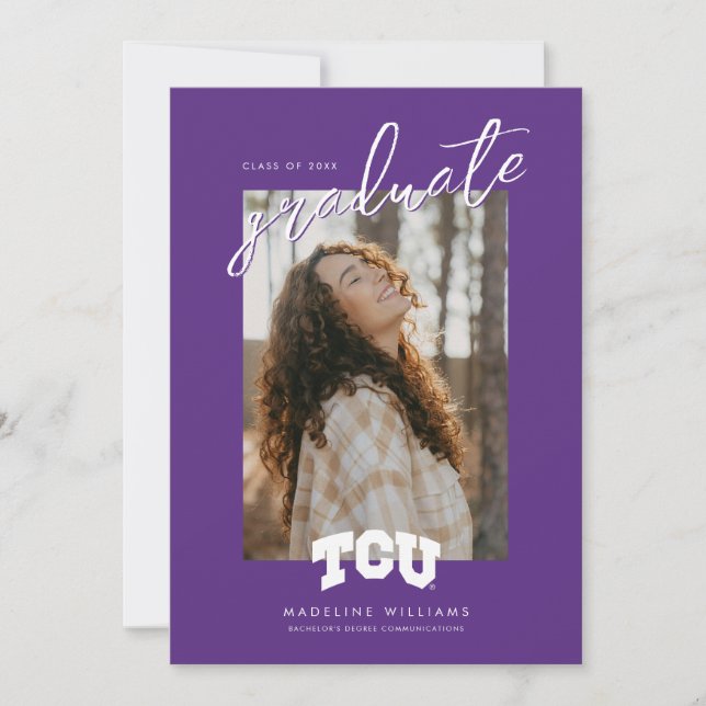 TCU Horned Frogs Graduation Announcement (Front)
