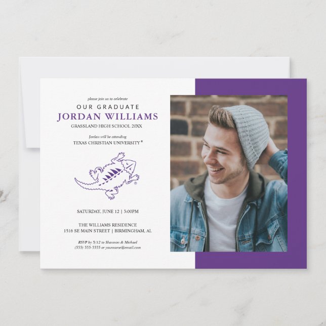 TCU Horned Frogs Graduation Announcement (Front)