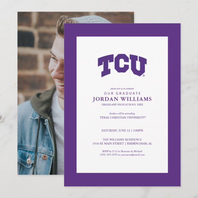 TCU Horned Frogs Graduation Announcement (Front/Back)