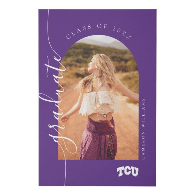 TCU Horned Frogs Graduation Faux Canvas Print (Front)