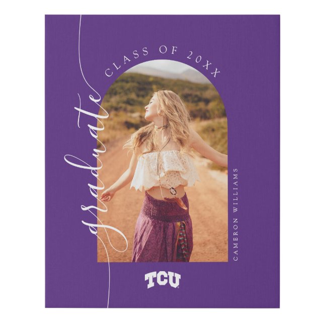 TCU Horned Frogs Graduation Faux Canvas Print (Front)